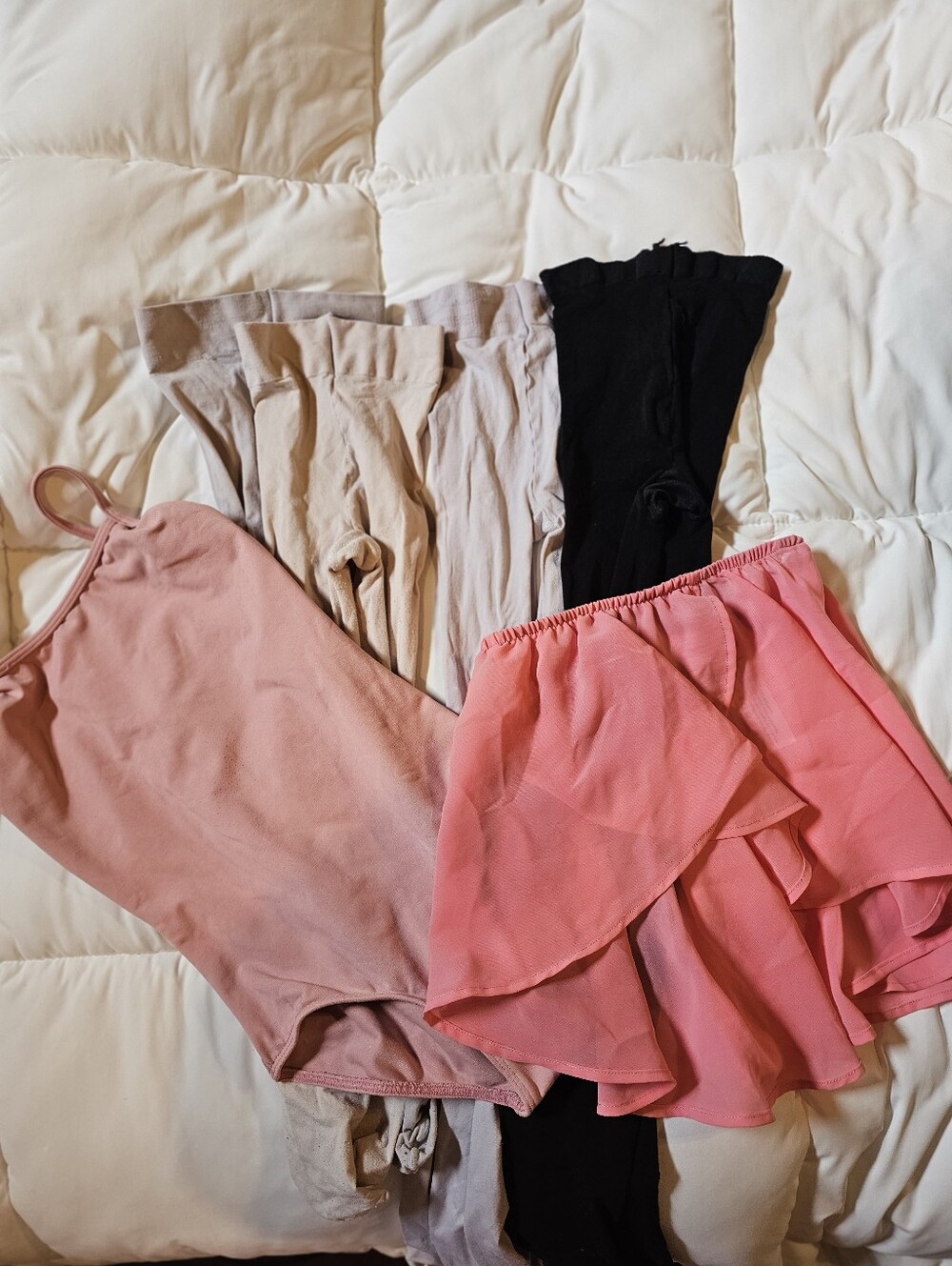Bloch Ballet Dancewear Lot Girls 4-7 Pink Leotard Skirt Tights Bundle